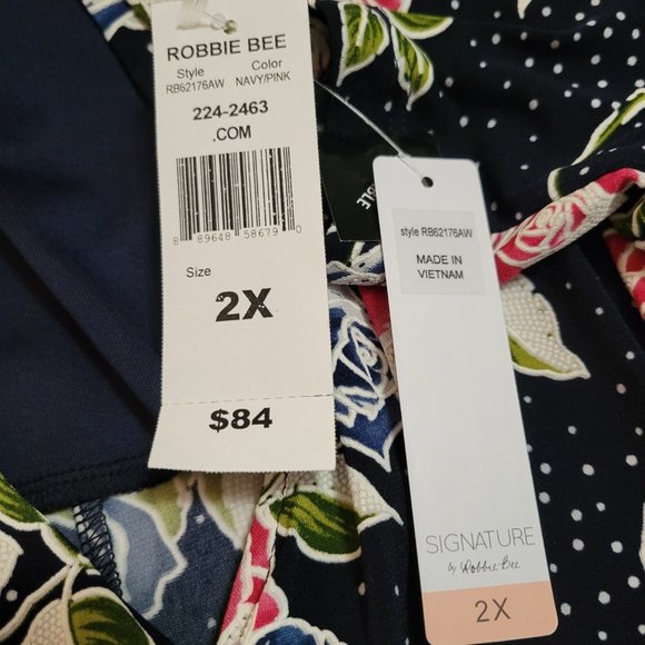 🌸 NWT Signature by Robbie Bee Floral Wrap Dress | 2X | Work-to-Weekend🌸 - Picture 8 of 11